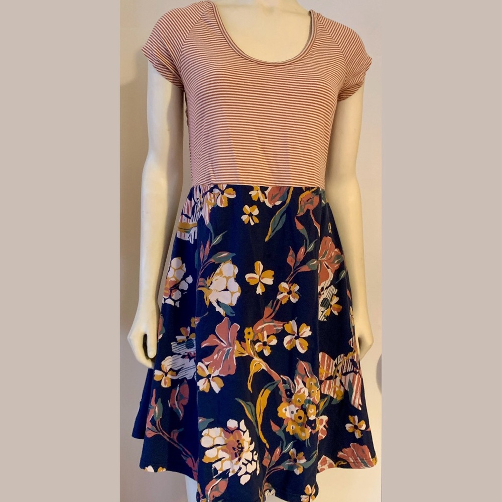 NWT Pact Fit & Flare Crossback Mini Dress Size L Organic Cotton POCKETS!